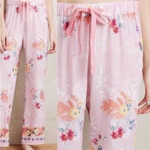 Anthropologie Pink Floral Pajama Pants